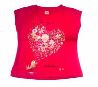 Remera Nena Manga Corta Flores Valentine