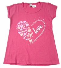Remera Nena Manga Corta Love Corazones