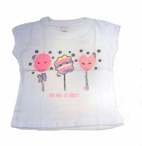 Remera Nena Manga Corta Estrellas Brillo