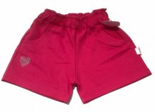 Short de Algodón Rustico con Strass de Corazon y Bolsillos