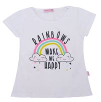 Remera Manga Corta Nena Rainbows 