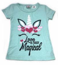 Remera Manga Corta  Algodón Modal Unicornio con Brillo 