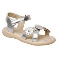 Sandalias Nena Cuero Flores Con Velcro