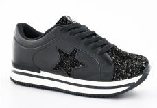 Zapatilla Plataforma Estrella Glitter Cordon 