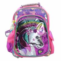 Mochila Espalda Unicornio Natal - Lentejuelas Y Glitter - Incluye Squishy 