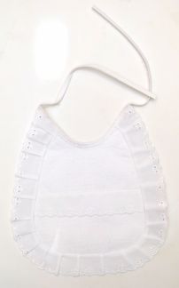 Babero Chico Toalla Liso Con Broderie - Ajuste Tiras 