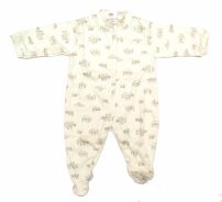 Enterito Con Pie Manga Larga Algodon Estampado Conejos 