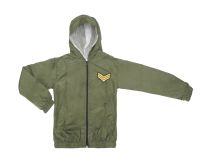 Campera Rompeviento forrada con capucha y cierre