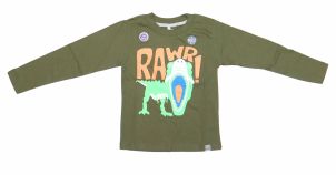 Remera Manga Larga Estampa Dinosaurio 