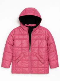Campera Tapado Nena Impermeable Lisa Interior Polar Con Capucha