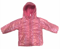 Campera Nena Impermeable  Interior Polar Brillo Con Capucha