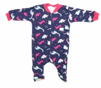 Enterito Manga Larga Estampado Dinosaurio Con Pie Antideslizante 