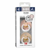 Chupete Bibs Colour Collection x 2 - Blush / Vanilla - Tetina De Caucho Natural - Latex - 6 - 18 Meses - Brilla En La Oscuridad