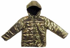 Campera Metalizada Polar Interior Con Capucha 