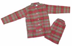 Willow Pijama Viyela M/ Largo con  Boton Escoces