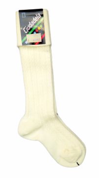 Media 3/4 De Cashmilon Liso Labrado Puño Rebatible 