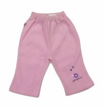 Pantalon Polar Bordado Flores Liso