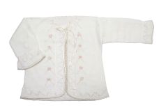 Saco Saquito Tejido Con Apliques Bordados y Cinta