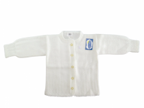 Saco Tejido Mohair con Ochos Terminacion al Crochet Boton Strass