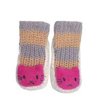 Botita Medias antideslizante tejidas para bebe con aplique Lana
