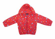 Campera Frizada Con  Capucha Estampada De Cohetes