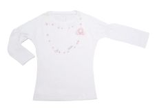 Remera manga larga bordada brillos y con aplique de flor 