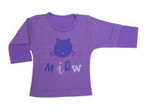 Remera Manga Larga Rayada Estampado Gato 