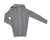 Saco Tejido de lana con lurex y cierre con ochos y calado