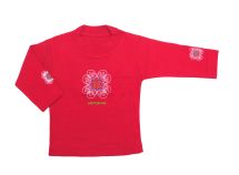 Remera manga larga lisa y bordada