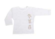 Remera manga larga con broche en el cuello estampado osito