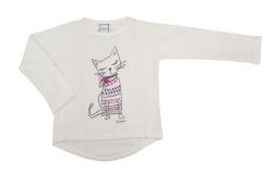 Remera Manga Larga Termica  con Estampa Gatito