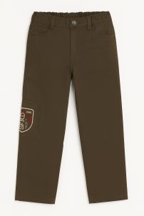 Pantalon Gabardina Pantalon Gabardina Cargo con Recorte en Bolsillo y Cintura Regulable