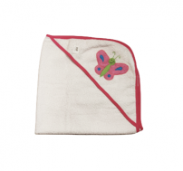 Toallon Con Capucha Bordada Mariposa