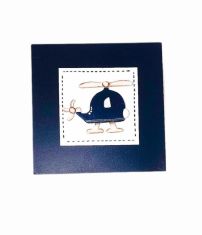 Cuadro Madera de helicoptero con marco