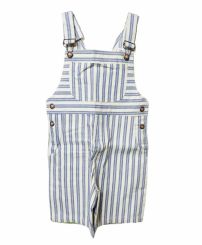 Jardinero de gabardina rayado corto 