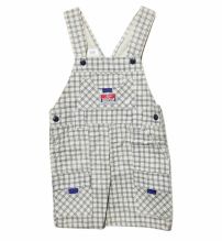 Jardinero corto a cuadros con bolsillos 