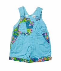 Jardinero de gabardina combinado con flores corto