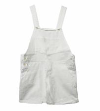 Jardinero corto de gabardina Blanco