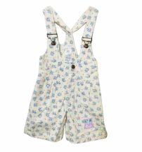 Jardinero de gabardina liso con Flores corto