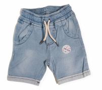Short Jeans Con Cintura Elastizada  