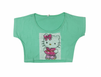 Pupera De Algodon  Manga Corta de Hello Kitty con Lentejuelas