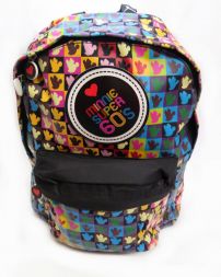 Mochila espalda Minnie Mickey super 60's blanca negra gris o colores con caritas de minnie 