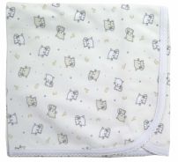 Manta de Algodon Doble Con Picot  Estampada