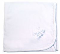 Manta de Algodon Lisa con Bordado