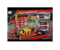 Estacion De Bomberos - Fire Rescue - 26 Piezas - Incluye 2 Autos 1 Helicoptero 