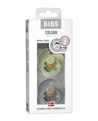 Chupete Bibs Colour Collection x 2 - Sage / Cloud - Tetina De Caucho Natural - Latex - 6-18 Meses