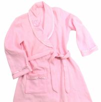 Bata Polar Con Aplique Bordado de Flores