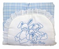 Cambiador cuadrille celeste con bordado