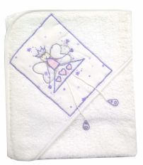 Toallon Con Capucha Bordada Aplique Hada 