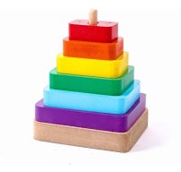 Torre Arcoiris - Torre Apilable De Madera 